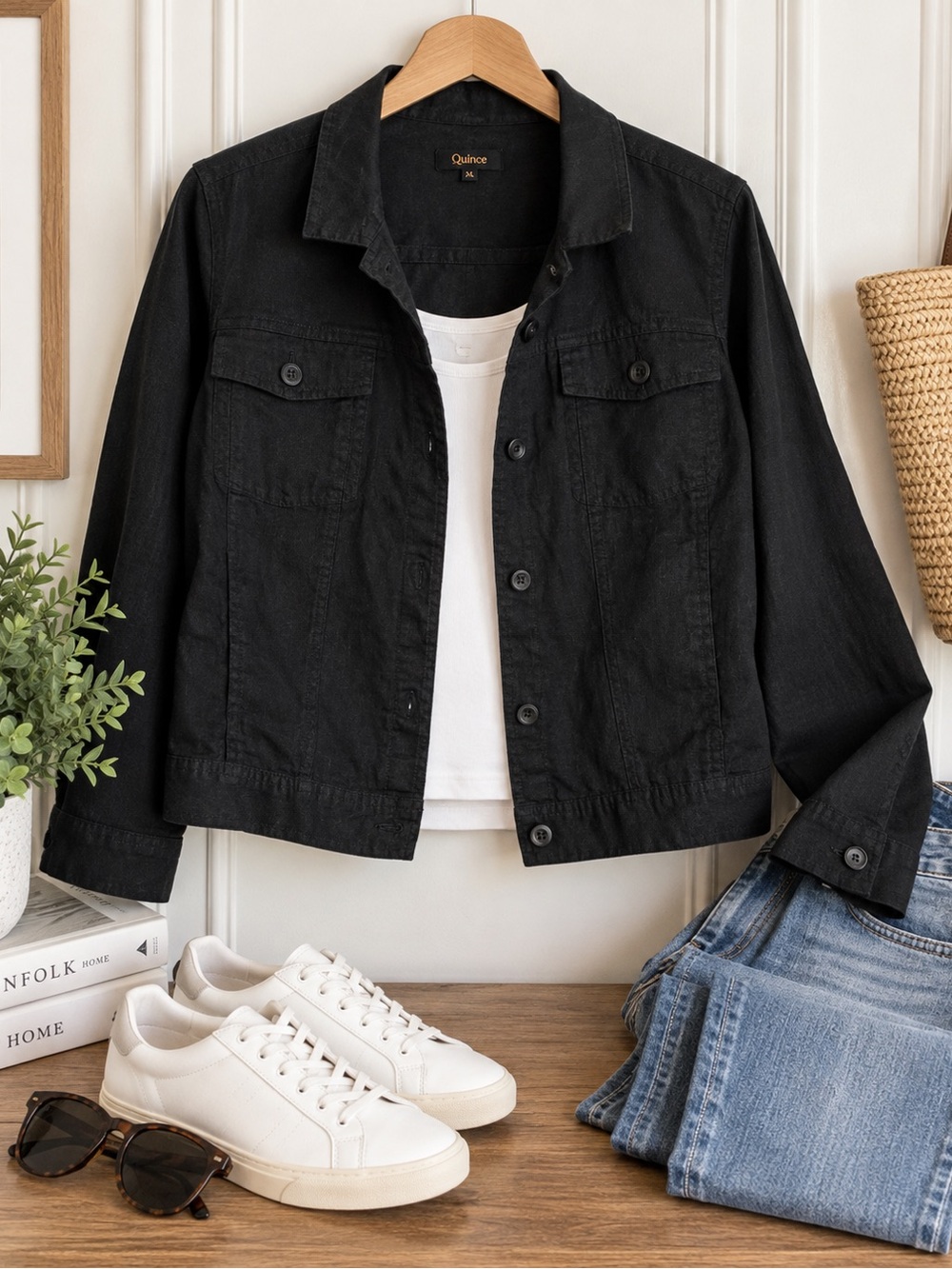 Quince Black Utility Denim Jacket